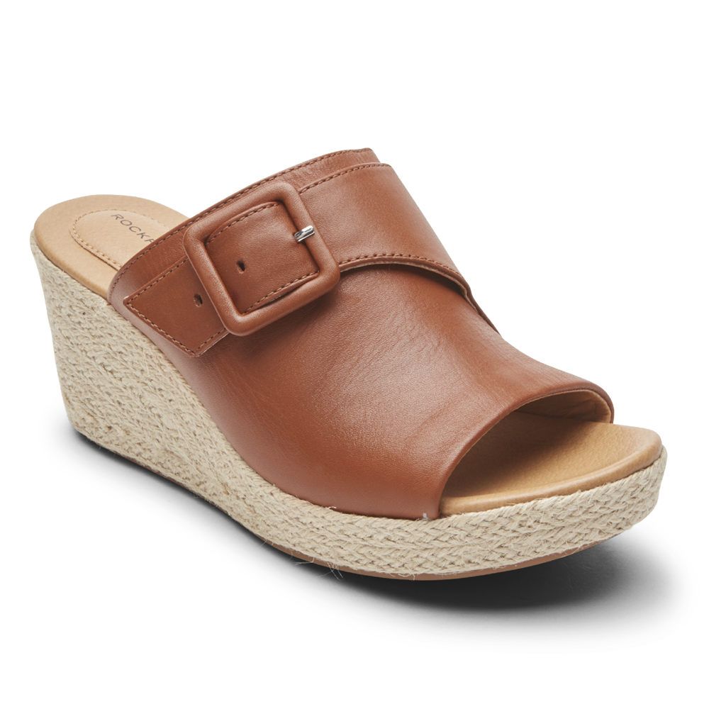 Sandalias Rockport Mujer Mexico - Lyla Buckle Marrom - BZMDI2085